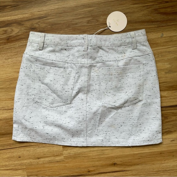 NWT White Denim Heathered Mini Skirt - Picture 3 of 6